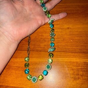 Mariana Green & Teal Crystal Floral Necklace - Women Jewelry